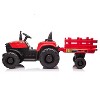 Jojoka 12V Kids Ride-On Tractor with Trailer, Electric Tractor with Dual Motors, LED Lights, USB/MP3, for Ages 3-6 - 3 of 4