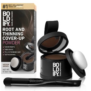 BOLDIFY Root Touch Up Powder with Brush, Covers Thinning Hair & Grays, Water-Resistant - 1 of 4