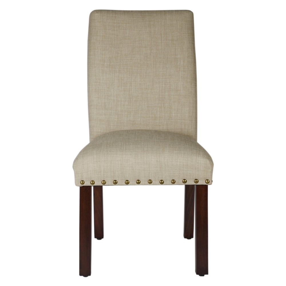 Set of 2 Michele Dining Chair with Nailhead Trim Linen - HomePop was $219.99 now $164.99 (25.0% off)