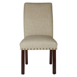 Michele Dining Chair with Nailhead Trim (Set of 2) - Tan Linen - HomePop