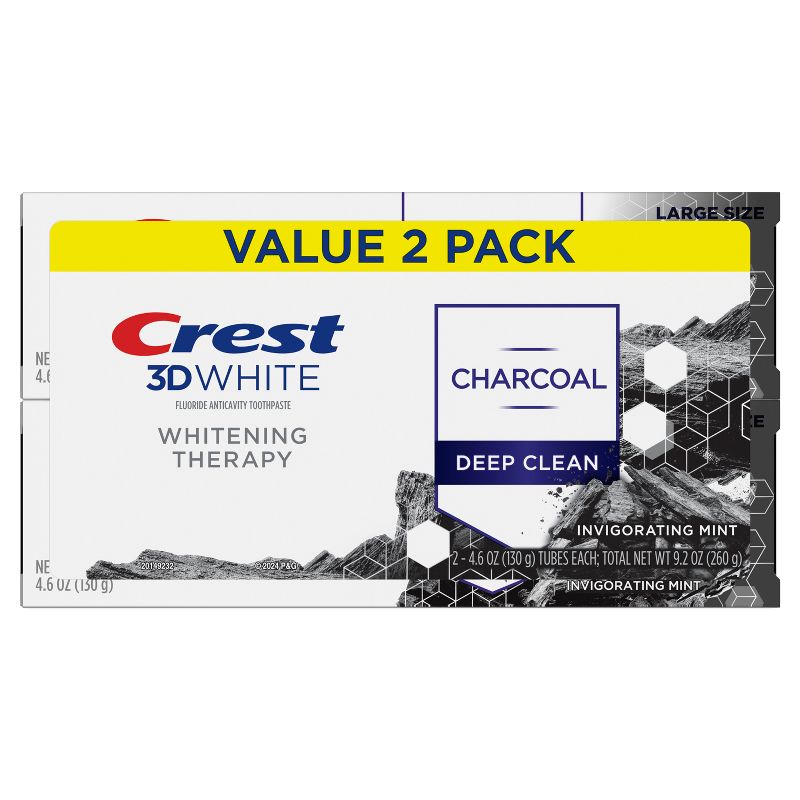 Crest 3D Whitening Therapy Charcoal Deep Clean Toothpaste - 4.6oz/2pk, 3 of 8