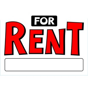 Hillman English White For Rent Sign 10 in. H X 14 in. W - Case of 6 - 1 of 1