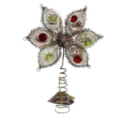 Christmas 10.0" Glass Indent Onion Tree Topper Old World Retro  -  Tree Toppers