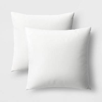 2pk Insert Set Throw Pillow White - Room Essentials™: Indoor Polyester Fill, 16x16 Square Shape, Sewn Seam Closure