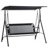 PAGED 3-Person Porch Swing with Adjustable Canopy and Armrests,Modern Bench Swing for Patio Backyard,Garden - 2 of 4