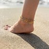 Pompeii3 Yasmine 6mm Paperclip Anklet 18k Gold Plated 10" Length - 4 of 4