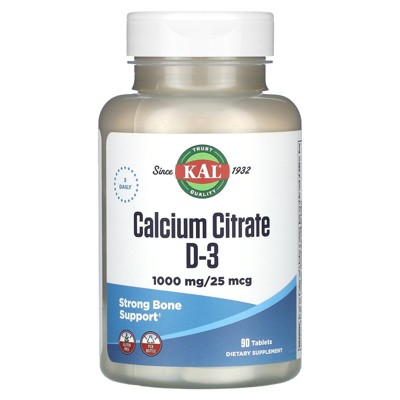 KAL Calcium Citrate D-3, 90 Tablets