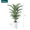 DR.Planzen 72" Artificial Palm Tree - 6FT UV Resistant Fake Plant with14 Silk Leaves & 15.7" Planter for Indoor House Plants, Tall Faux Trees 1 Pack - 4 of 4