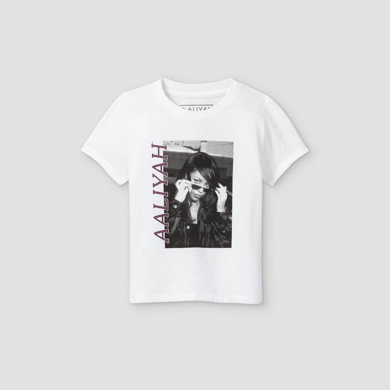 Toddler Girls&#39; Aaliyah Short Sleeve Graphic T-Shirt - White, 1 of 3