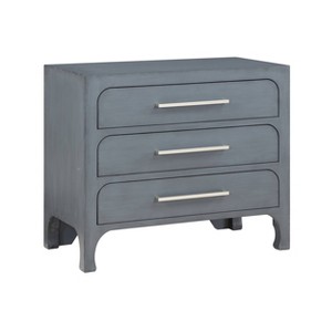 Treasure Trove Accents Three Drawer Accent Chest Burnished Chelsea Gray: Silver Pulls, No Assembly Required - 1 of 4