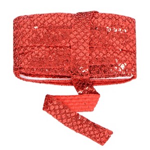 Sewing Sequin Trim 1.2 Inch 6 Row, 25 Yards Glitter Sequin Strip Ribbon Metallic Stretch Bling Fabric DIY Craft Decoration - 1 of 4