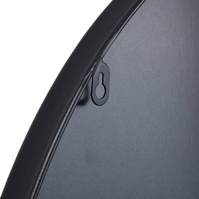 Black Metal Arched Wall Mirror with Sleek Frame