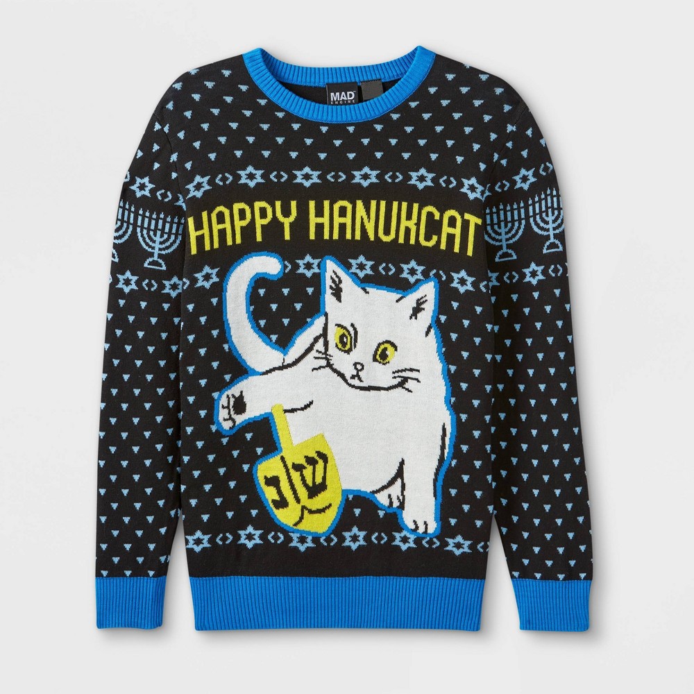 Size Large Kids' Hannukkah Pullover Sweater - Blue 