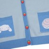 Cinnamoroll Character Face & Cinnamon Roll Women’s Blue Long Sleeve Cardigan Sweater - 2 of 3