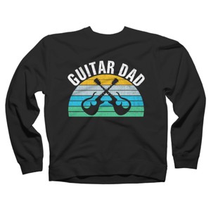 Adult Design By Humans Retro Dueling Electric Guitar Dad By DragonTee Sweatshirt - 1 of 2