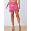 Allegra K Women Crochet Tassel Mesh Cover-Up Drawstring Beach Skirt - 3 of 4