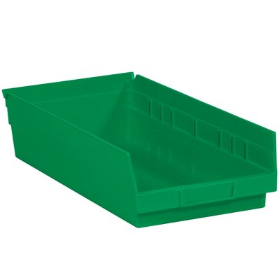 Box Partners Plastic Shelf Bin Boxes 17 7/8" x 8 3/8" x 4" Green 10/Case BINPS113G