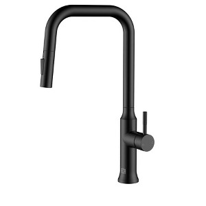 Elegant Lighting Noor Single Handle Pull Down Sprayer Kitchen Faucet in Matte Black - 1 of 4