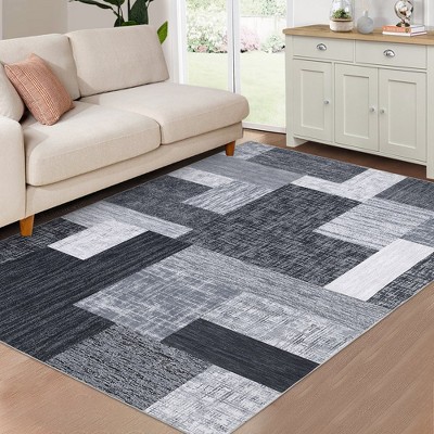 Modern Geometric Rug Washable Area Rug Home Decor for Living Room Bedroom Office