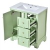 NicBex 29.9" Bathroom Vanity with Sink, Bathroom Cabinet Storage, 1 Soft Closing Cabinet Doors with Adjustable Shelf, 3 Drawers for Bathroom, Green - 3 of 4