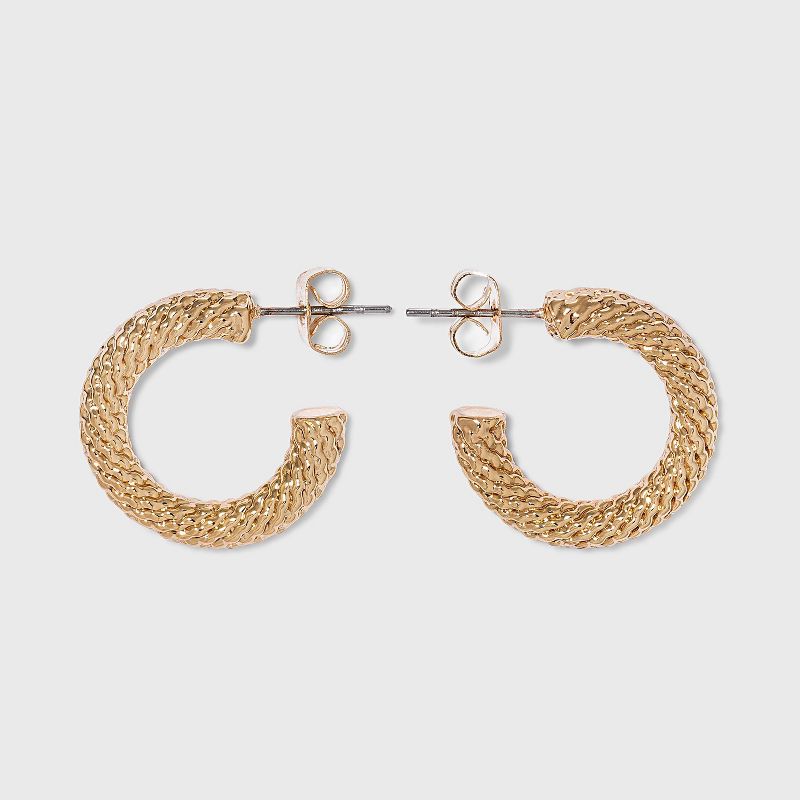Twisted Texture Small Hoop Earrings - A New Day&#8482; Gold, 1 of 4