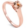 Pompeii3 6MM Morganite Solitaire Engagement Anniversary Ring 14K Rose Gold - 2 of 4