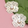 SOHI Women's Champayne Gold Floral Palmate Drop Earrings - 2 of 4