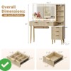 Fluted Makeup Vanity Desk w/ 36" LED Mirror 3 Lighting Modes Tempered Glass Top Dressing Table Set - 5 Drawers - 2 of 4