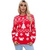 Ugly Christmas Sweater for Women Crew Neck Knitted Pullover Reindeer Snowflakes Sweaters for Xmas Holiday - 2 of 4