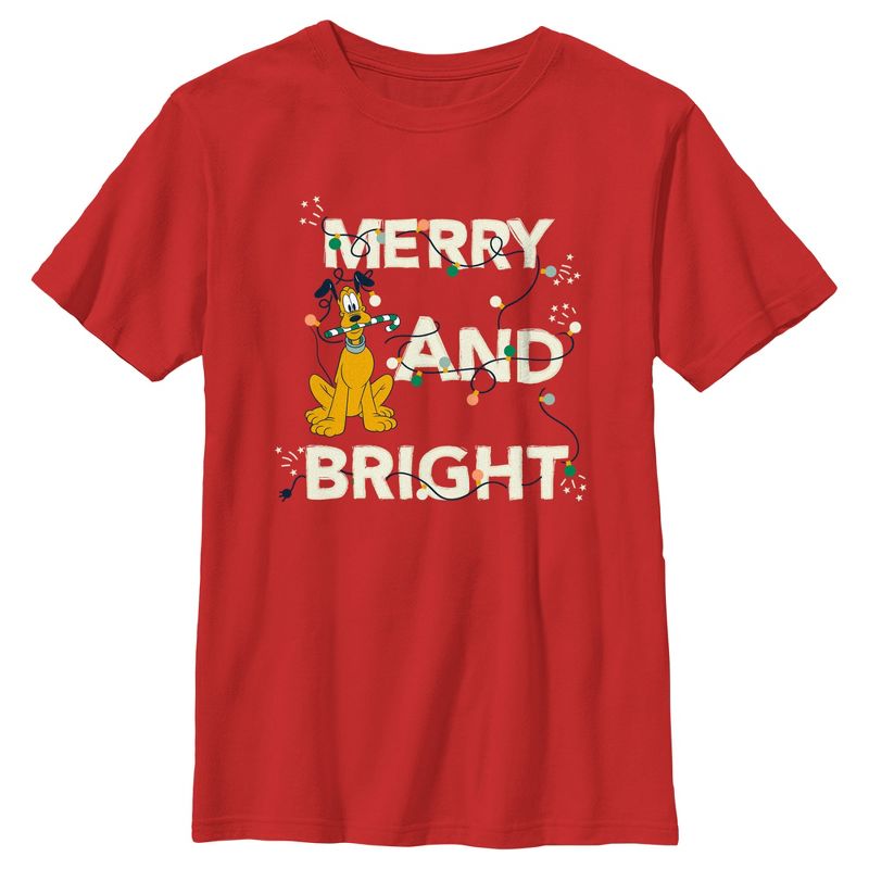 Boy's Mickey & Friends Merry and Bright Pluto T-Shirt, 1 of 5