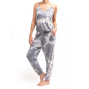 Hello Mello Womens Dyes The Limit Tie Dye Lounge Jumpsuit - 1 of 4
