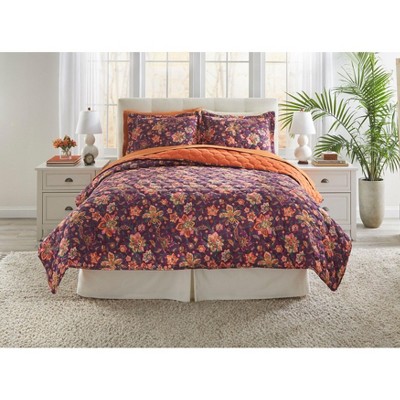 BrylaneHome BH Studio Reversible Quilt - King, Multi Paisley