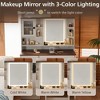 Farmhouse Makeup Vanity Desk with Mirror and Lights,Dressing Table Set with Charging Station and Stool,Drawers,Shelves and Side Cabinet,White - 4 of 4