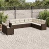 vidaXL Garden Sofa Set Brown PE rattan L Shape Adjustable Feet - 2 of 4