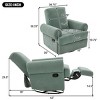 Manual Swivel Rocker Recliner Chair with Adjustable Backrest, Chenille Upholstered Recliner Armchair for Living Room, Bedroom or Nursery-Koiai - 3 of 4