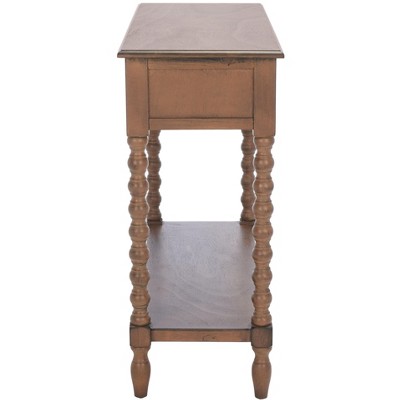 Athena Farmhouse 40" Brown Wood Console Table with Storage