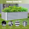 NAYSAYE Galvanized Raised Garden Bed Large Outdoor Metal Planter Box for Vegetables Fruits and Flowers, Silver and White, 70.87"*35.43"*17.72" - 2 of 4