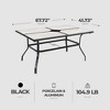 Four Seasons Courtyard Brookfield 40 x 60" Drop In Tile Dining Table Outdoor Kitchen Furniture Aluminum Frame Tabletop with Umbrella Hole, Black - 3 of 4