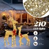 Syemin Decorative Holiday Scene Props 2-Piece Lighted Christmas Deer Family Outdoor Yard Decoration SetChristmars Decor, Gold, 7.9"*22.1"*53.9" - 3 of 4
