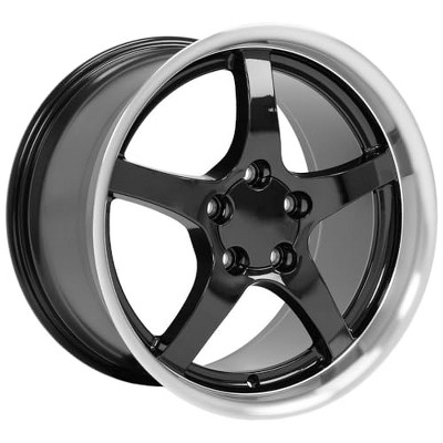 OE Wheels LLC CV05-D17095-5475-54BM Black Wheel with Machined Lip Painted (17 x 9.5 inches /5 x 120 mm, 54 mm Offset)