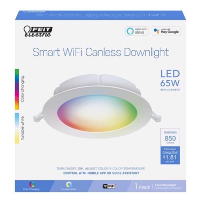 Feit Electric White Aluminum LED Canless Recessed Downlight 15 W