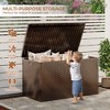 120 Gallon Outdoor Storage Box Waterproof, Lockable Resin Deck Box, Deck Box Container for Furniture Cushions, Garden Tools, Pool Accessories - 4 of 4