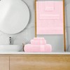 Ultra Soft 8 - Piece Towel Set - 100 Pure Ringspun Cotton, Pink Bath 27x54 Hand 16x28 Washcloths 13x13 - 4 of 4