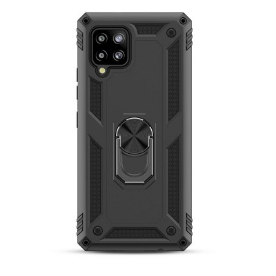 MyBat Anti-Drop Hybrid Protector Case (with Ring Stand) Compatible With Samsung Galaxy A42 5G - Black / Black