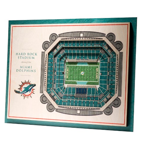 Nfl Miami Dolphins 5-layer Stadiumviews 3d Wall Art : Target