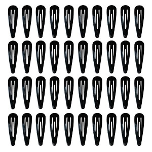 50 Pack Black 2 Inch Barrettes Women Metal Snap Hair Clips Accessories - 1 of 3