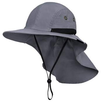 Sun Cube Sun Hat For Men, Women Wide Brim Safari Hat, Hiking Hat Uv Sun  Protection, Bucket Boonie Hat (gray) : Target