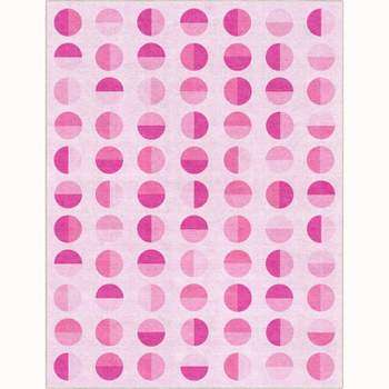 Well Woven Geometric Modern Washable Area Rug -Overlapping Circles Dark - For Living Room, Dining Room and Bedroom