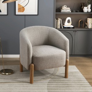 Barrel-Back Accent Chair with Foam Padding, Attached Cushions and Durable Frame - 1 of 4