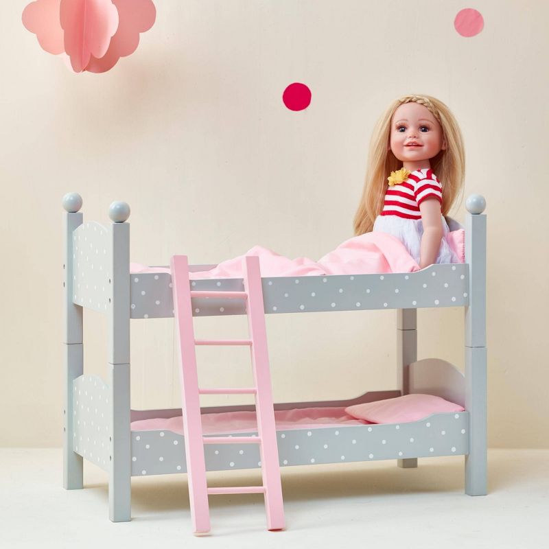 Olivia&#39;s Little World 18&#34; Doll Wooden Convertible Bunk Bed with Ladder Gray, 5 of 9